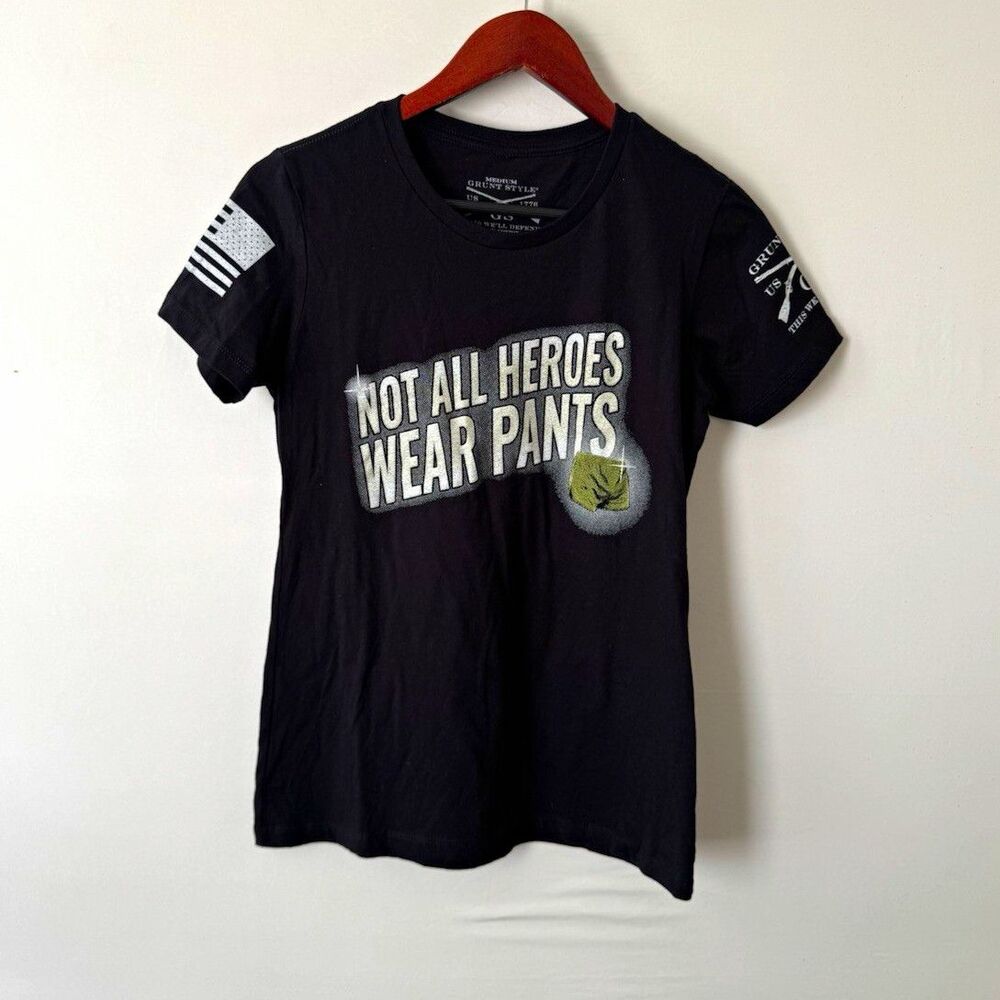 Grunt Style Irreverent Warriors Graphic T-Shirt Women’s M Black Crew Cotton
